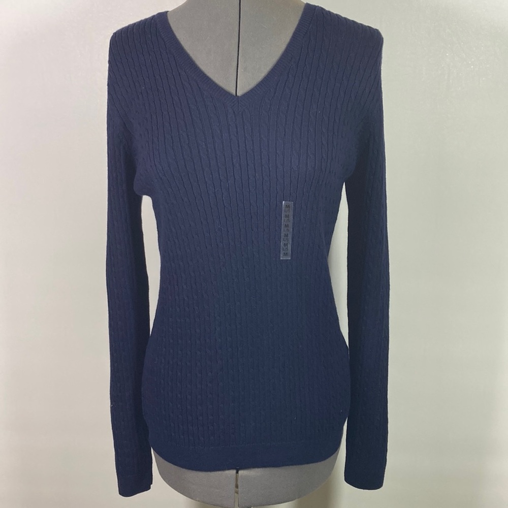 Duck Head Navy Ribbed Long Sleeve Classic Sweater Size Medium New With Tag